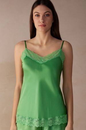 Intimissimi Kanten and Silk Top Groen | ANLDF54859